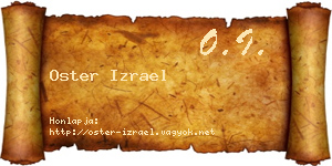 Oster Izrael névjegykártya